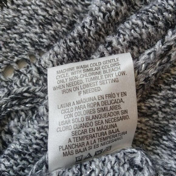 Laura Scott Gray and Silver Plus Size Marled Knit Open Front Cardigan Women's 2X - Picture 5 of 12